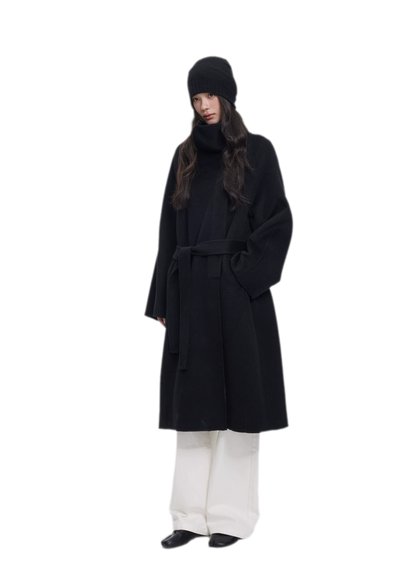 Double-Faced Wool Belted Coat
