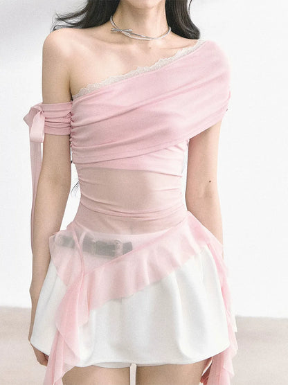 Sheer Off-Shoulder Tee