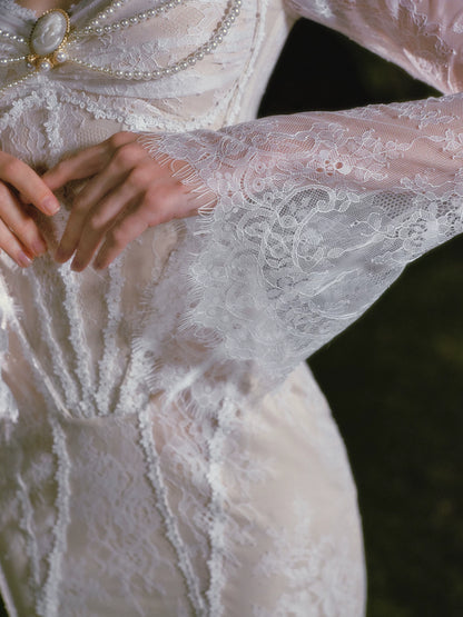 Lace Mermaid Long Sleeve Dress