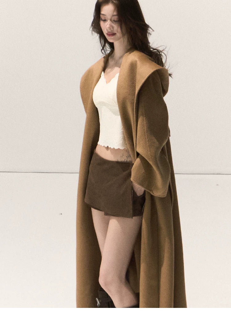 Double-Faced Wool Belted Coat