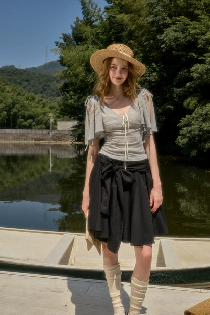 Lyocell Feather Cape Tee