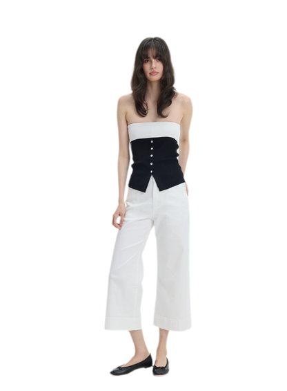 French Colorblock Bandeau Top
