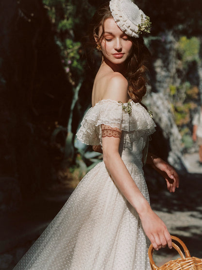 French Lace Princess Midi Dress