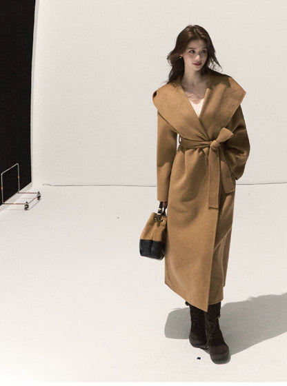 Double-Faced Wool Belted Coat