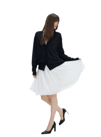 Pleated Chiffon Midi Skirt