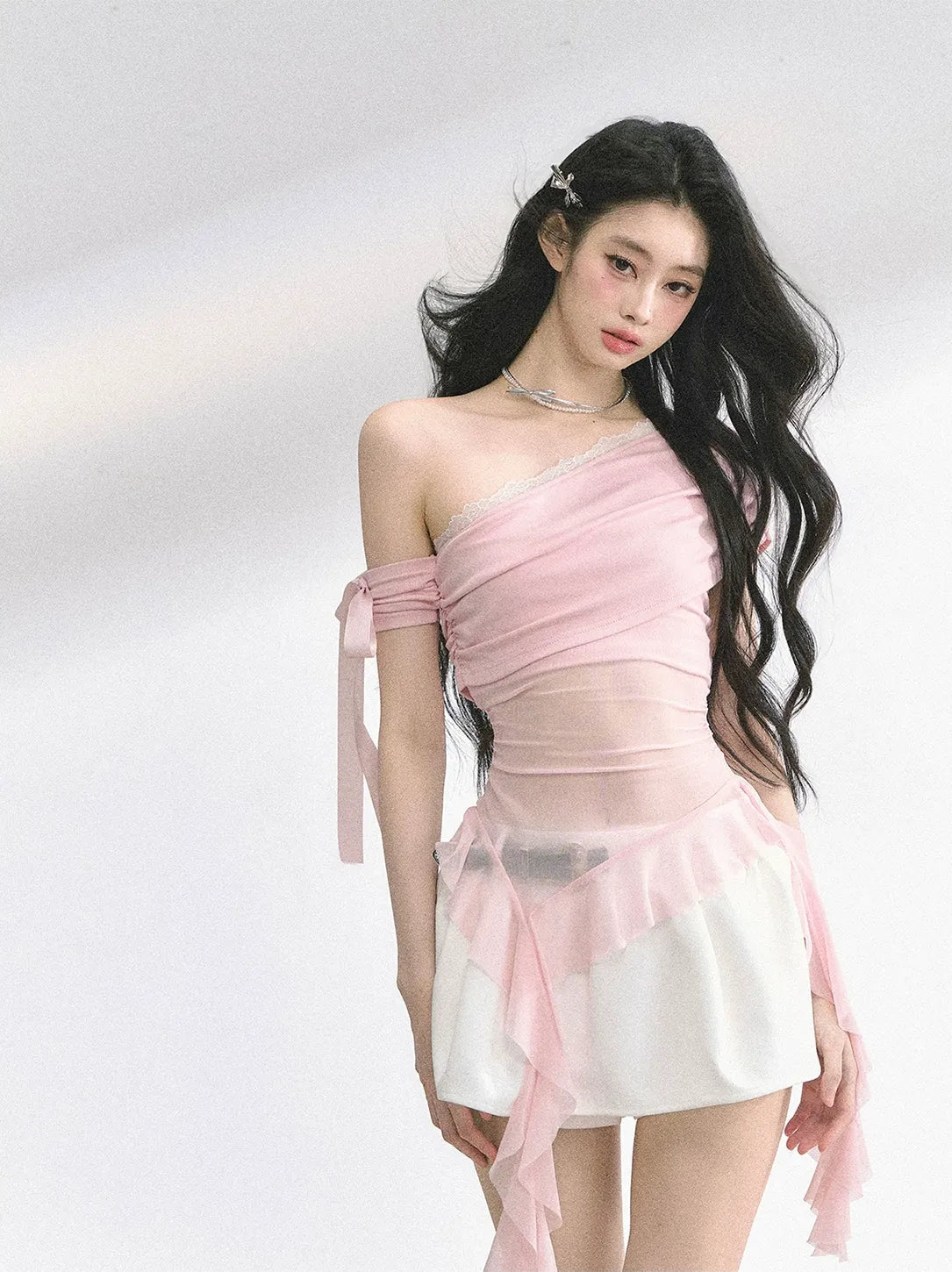 Sheer Off-Shoulder Tee