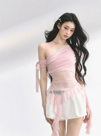 Sheer Off-Shoulder Tee