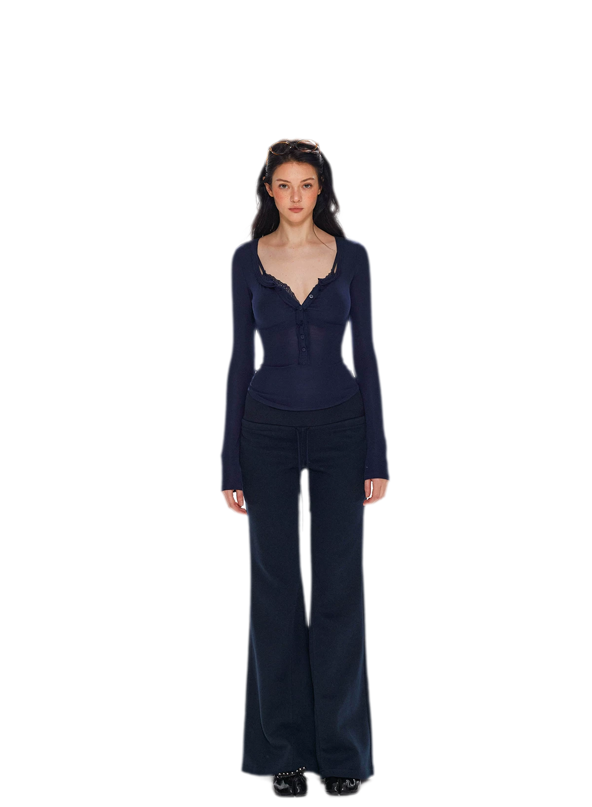 Lyocell Ruched Long Sleeve Top
