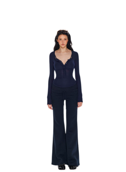 Lyocell Ruched Long Sleeve Top