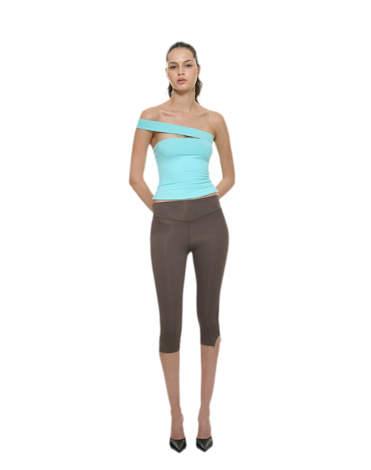 Bare-Feel Slit Capri Pants