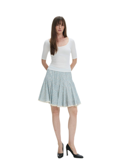 Floral Lace Midi Skirt