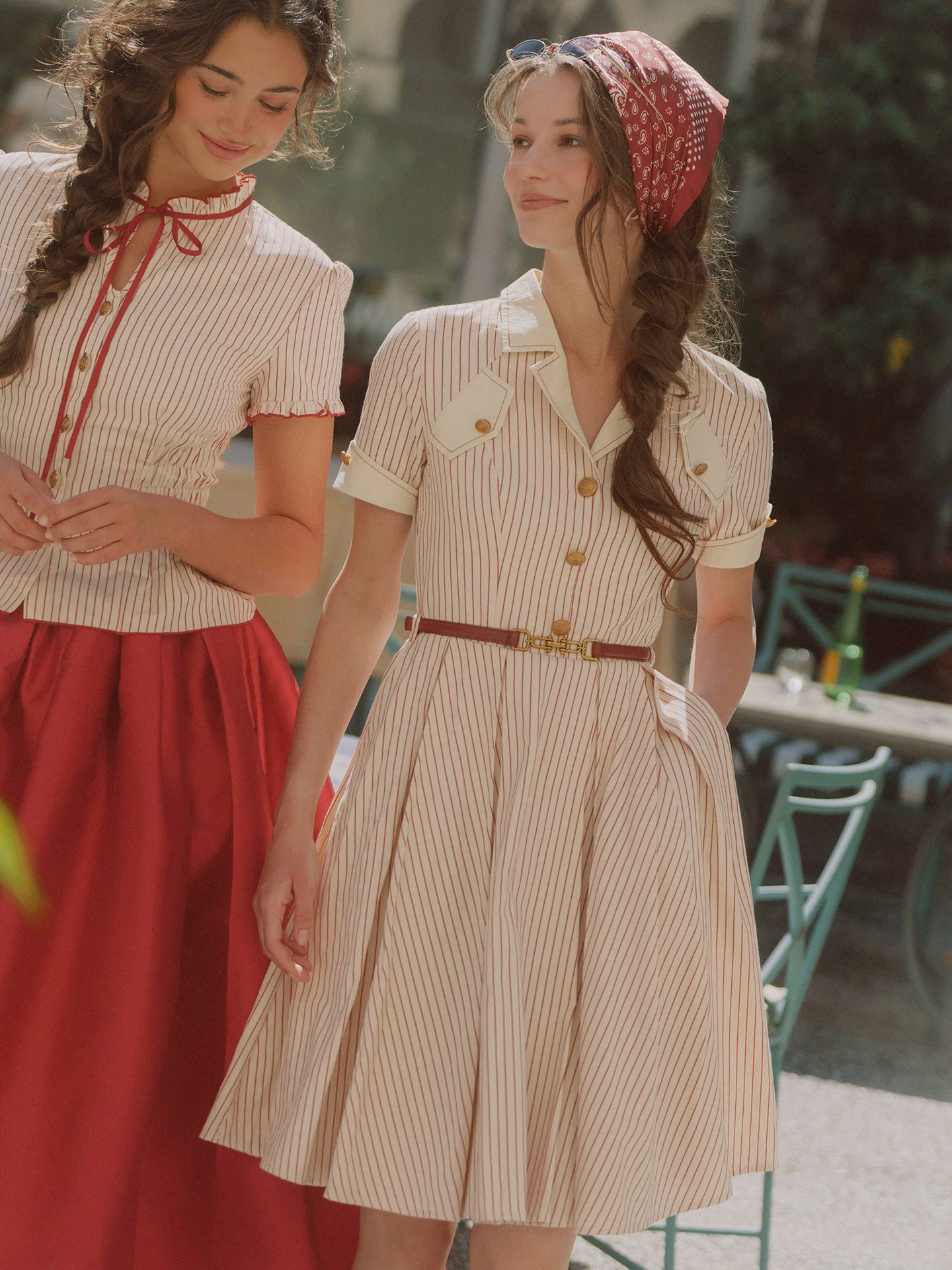 Vintage Striped Cotton Dress