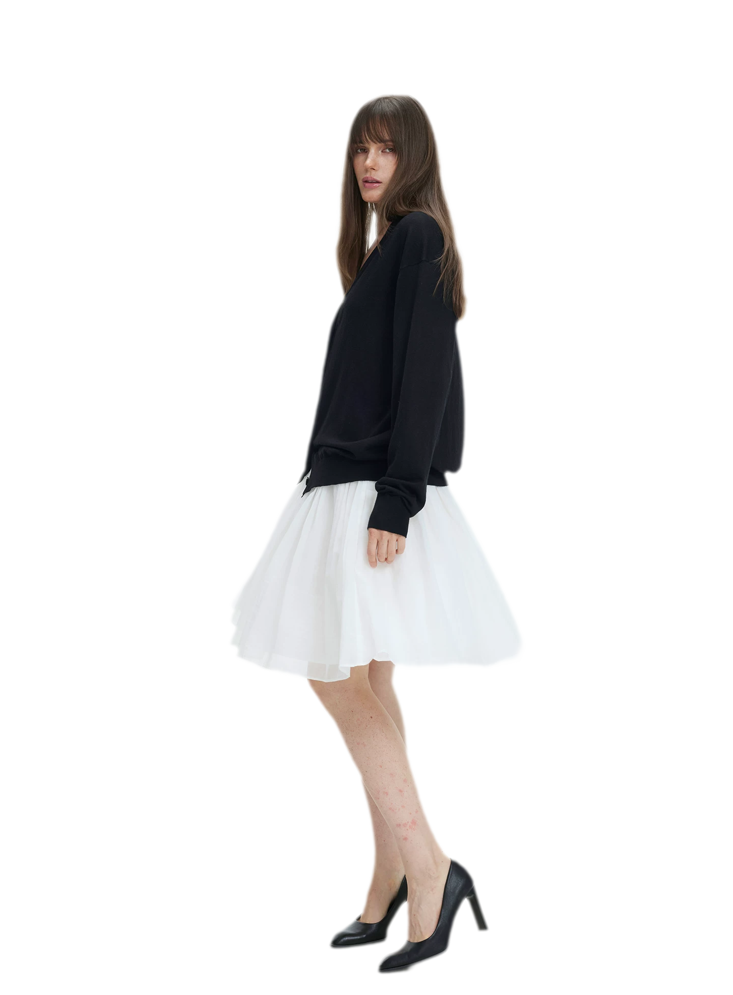 Pleated Chiffon Midi Skirt