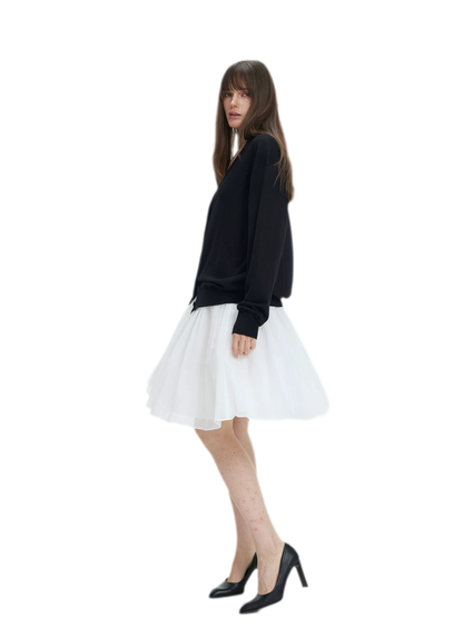 Pleated Chiffon Midi Skirt