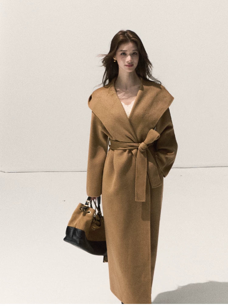 Double-Faced Wool Belted Coat
