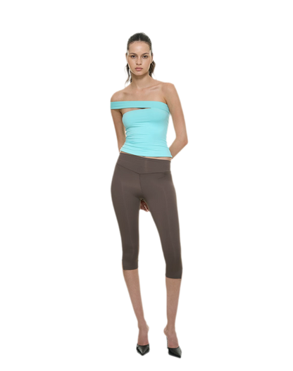 Bare-Feel Slit Capri Pants