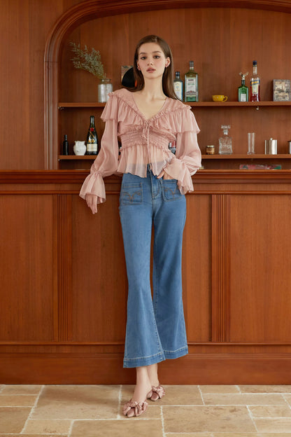 High-Waist Flared Jeans