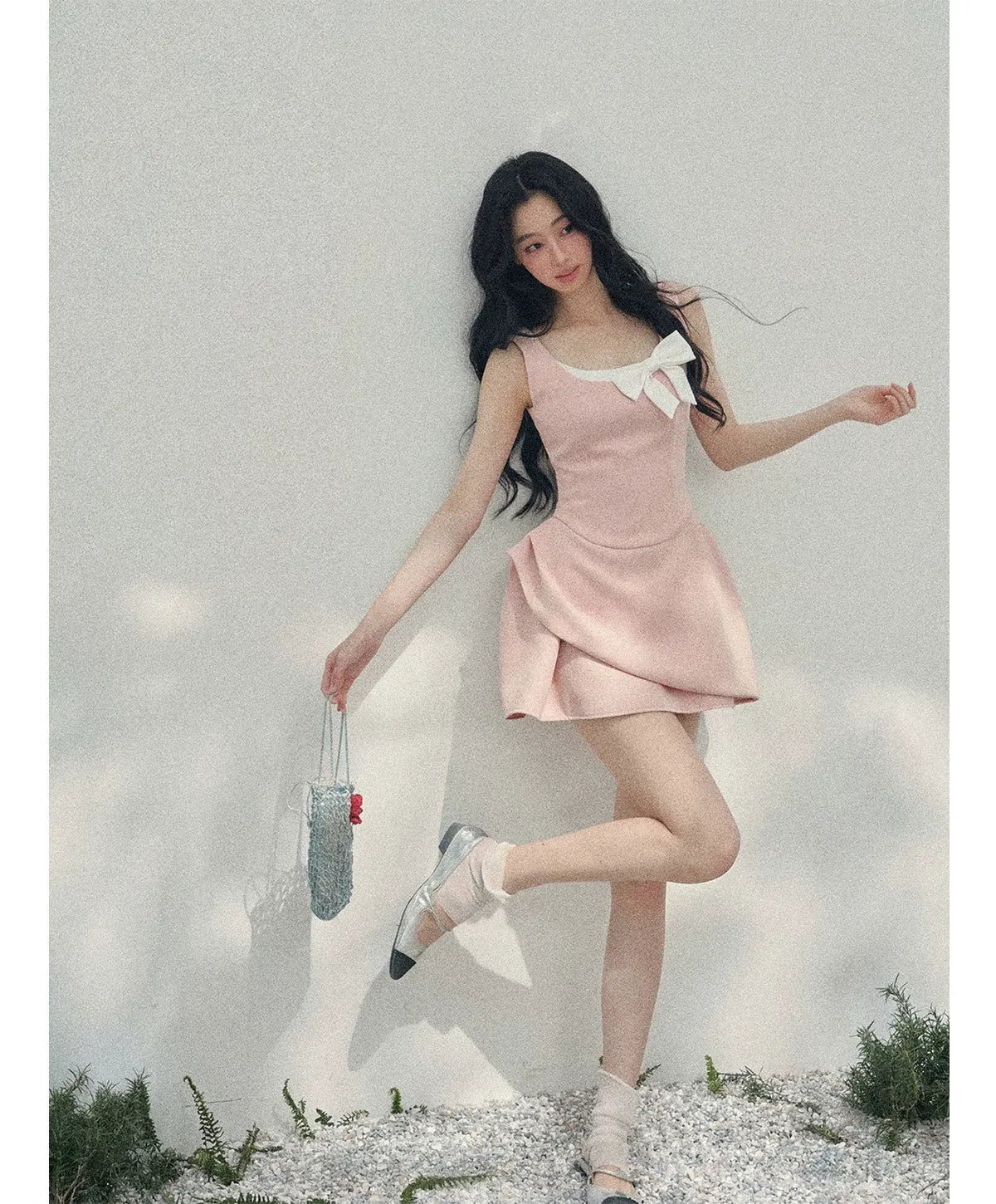 Sleek Bowknot Mini Dress