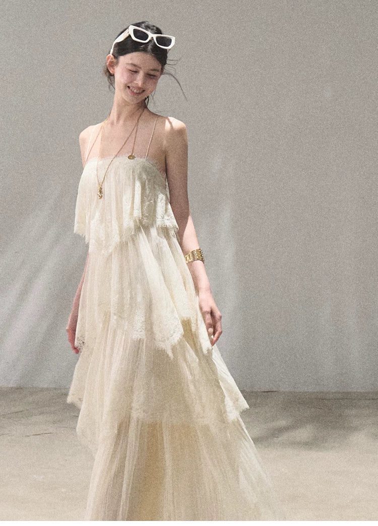 Textured Lace Trim Dress