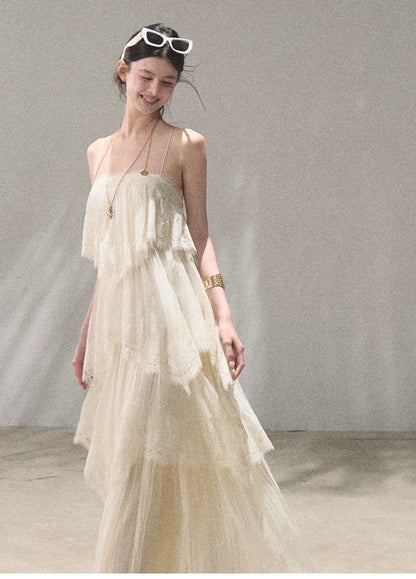 Textured Lace Trim Dress