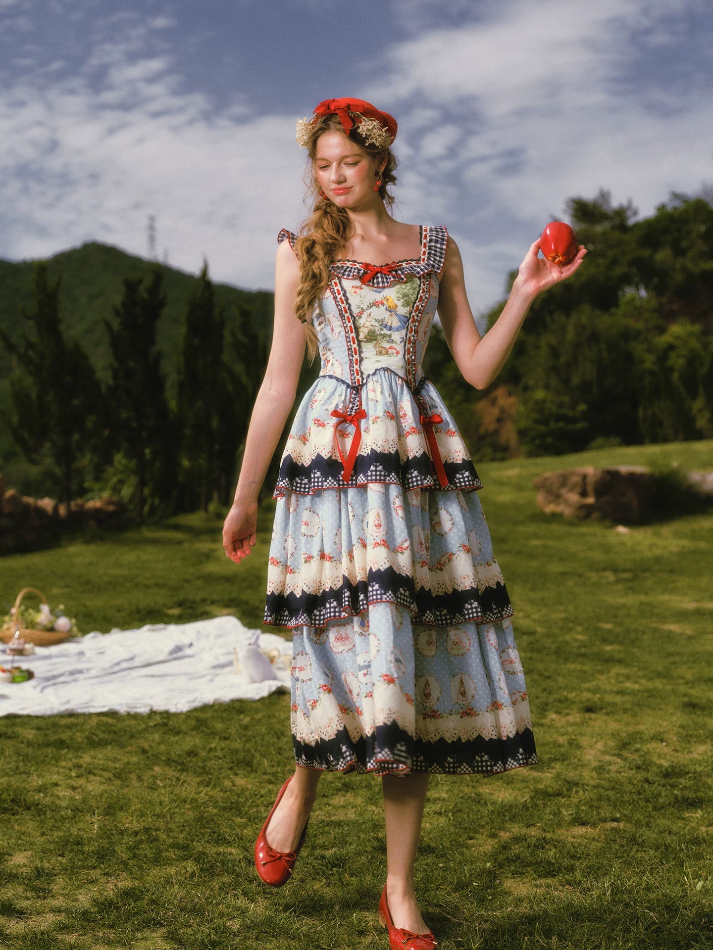 Printed Ruffle Tiered Dress