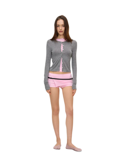 Ribbed Button Trim Set