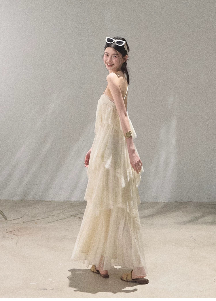 Textured Lace Trim Dress