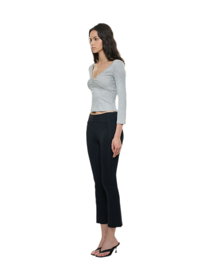 Crossfront Ribbed V-Neck Top