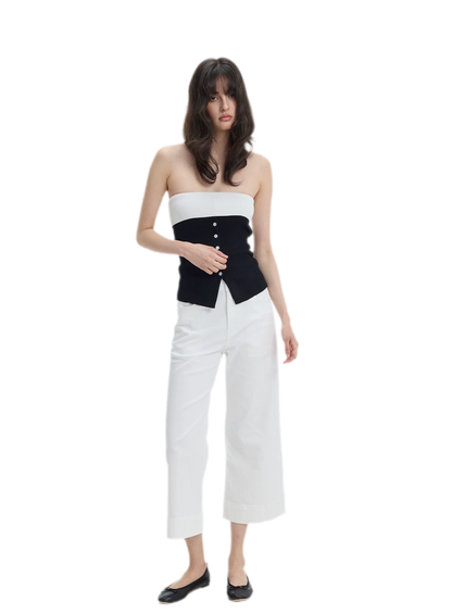 French Colorblock Bandeau Top