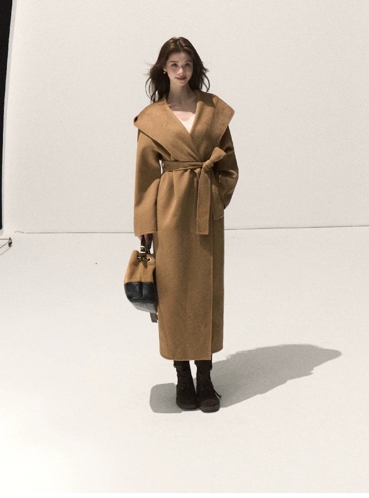 Double-Faced Wool Belted Coat