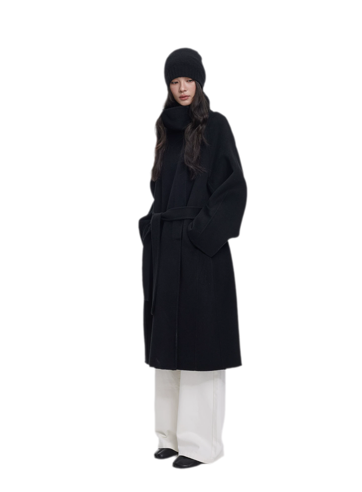 Double-Faced Wool Belted Coat