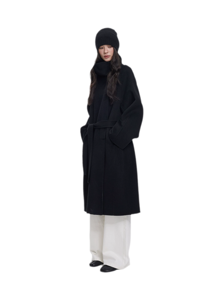 Double-Faced Wool Belted Coat