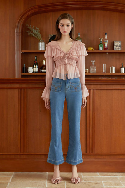 High-Waist Flared Jeans
