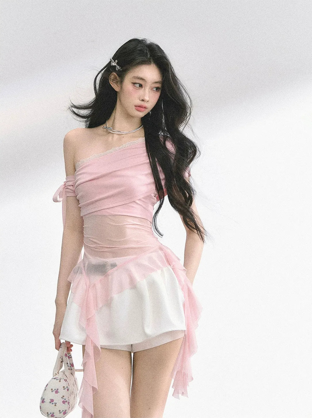 Sheer Off-Shoulder Tee