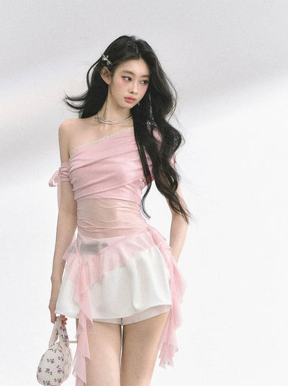 Sheer Off-Shoulder Tee