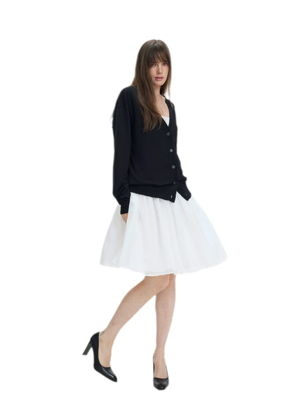 Pleated Chiffon Midi Skirt