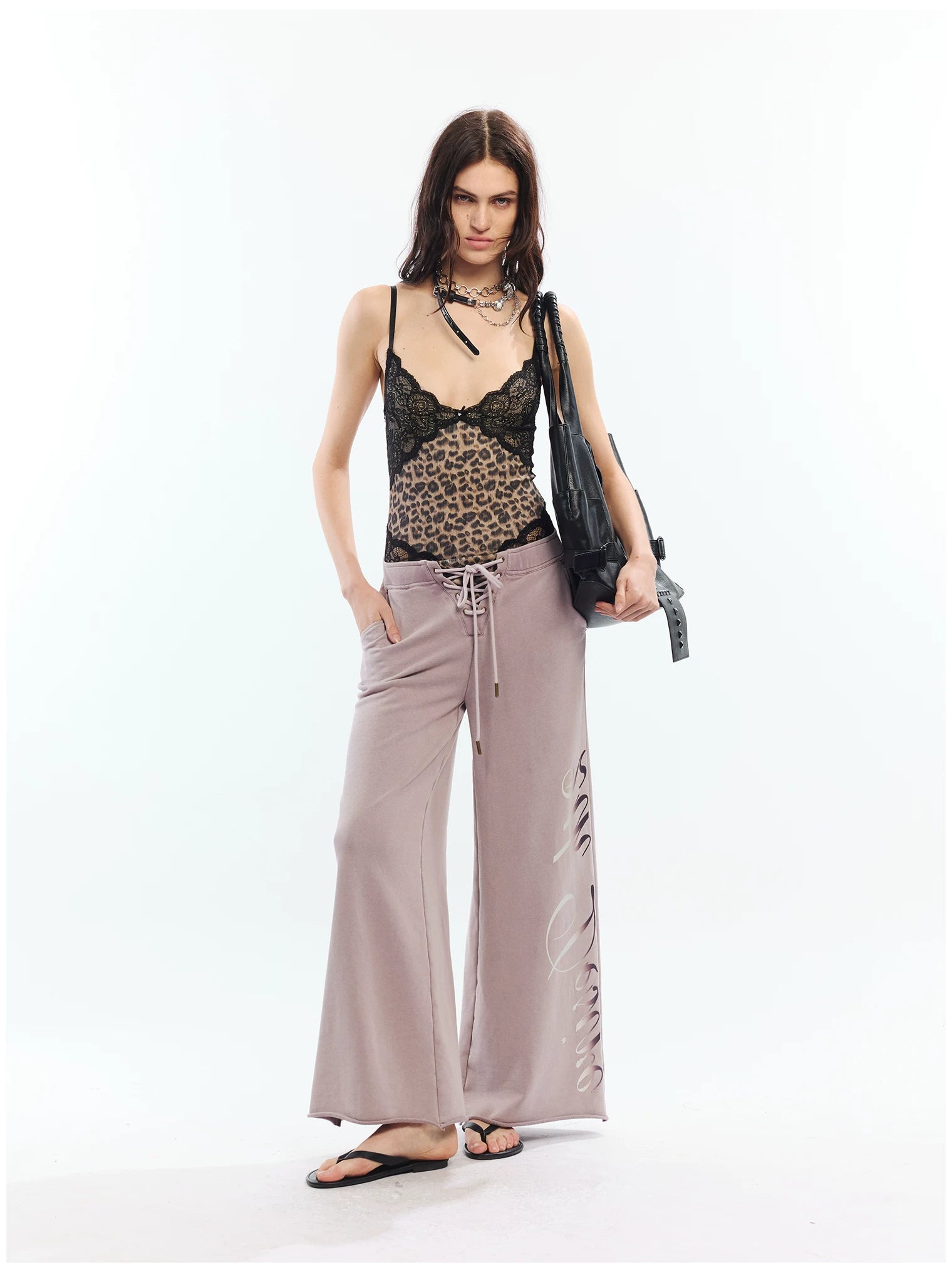 Vintage Rose Leopard Print Lace Camisole