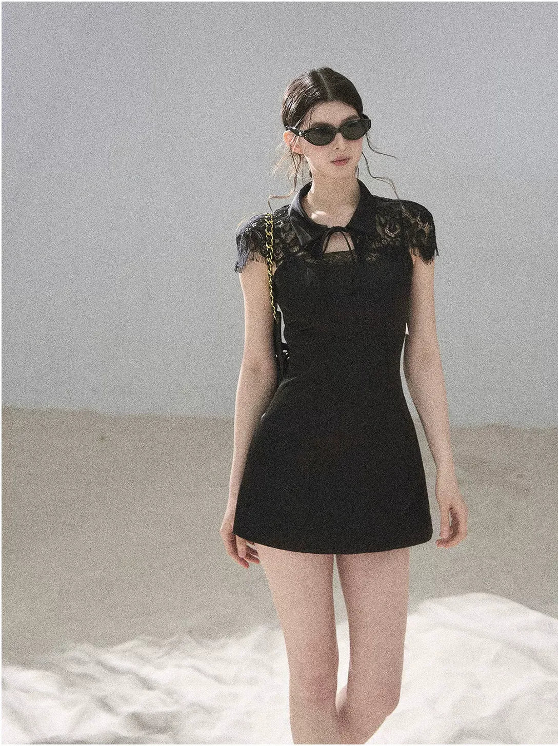 "Moonlight Rose Poem" Lace Puff Dress