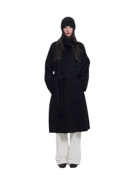 Double-Faced Wool Belted Coat