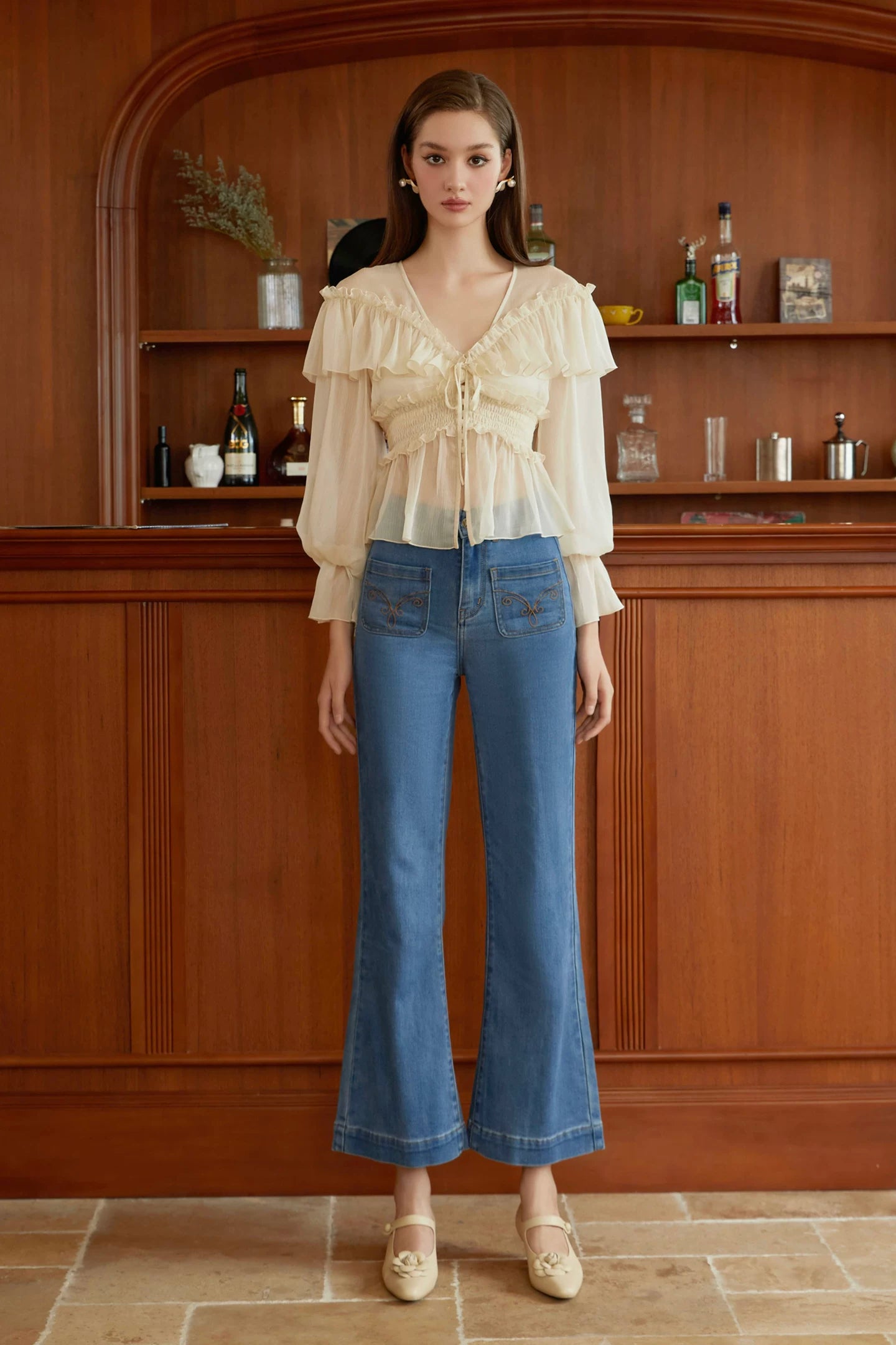 High-Waist Flared Jeans