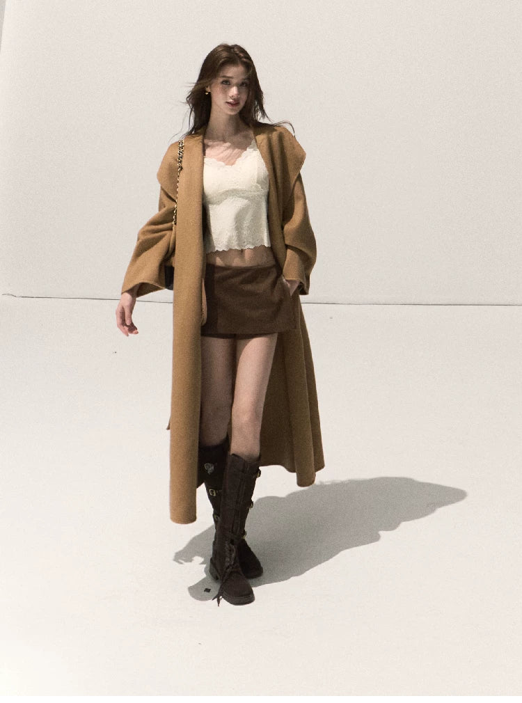 Double-Faced Wool Belted Coat