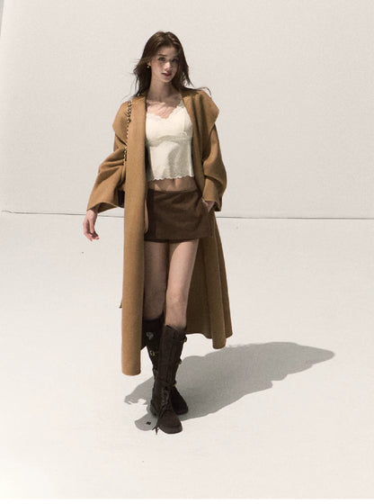 Double-Faced Wool Belted Coat