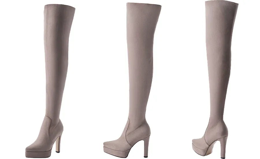 Suede Slouchy Over-Knee Boots