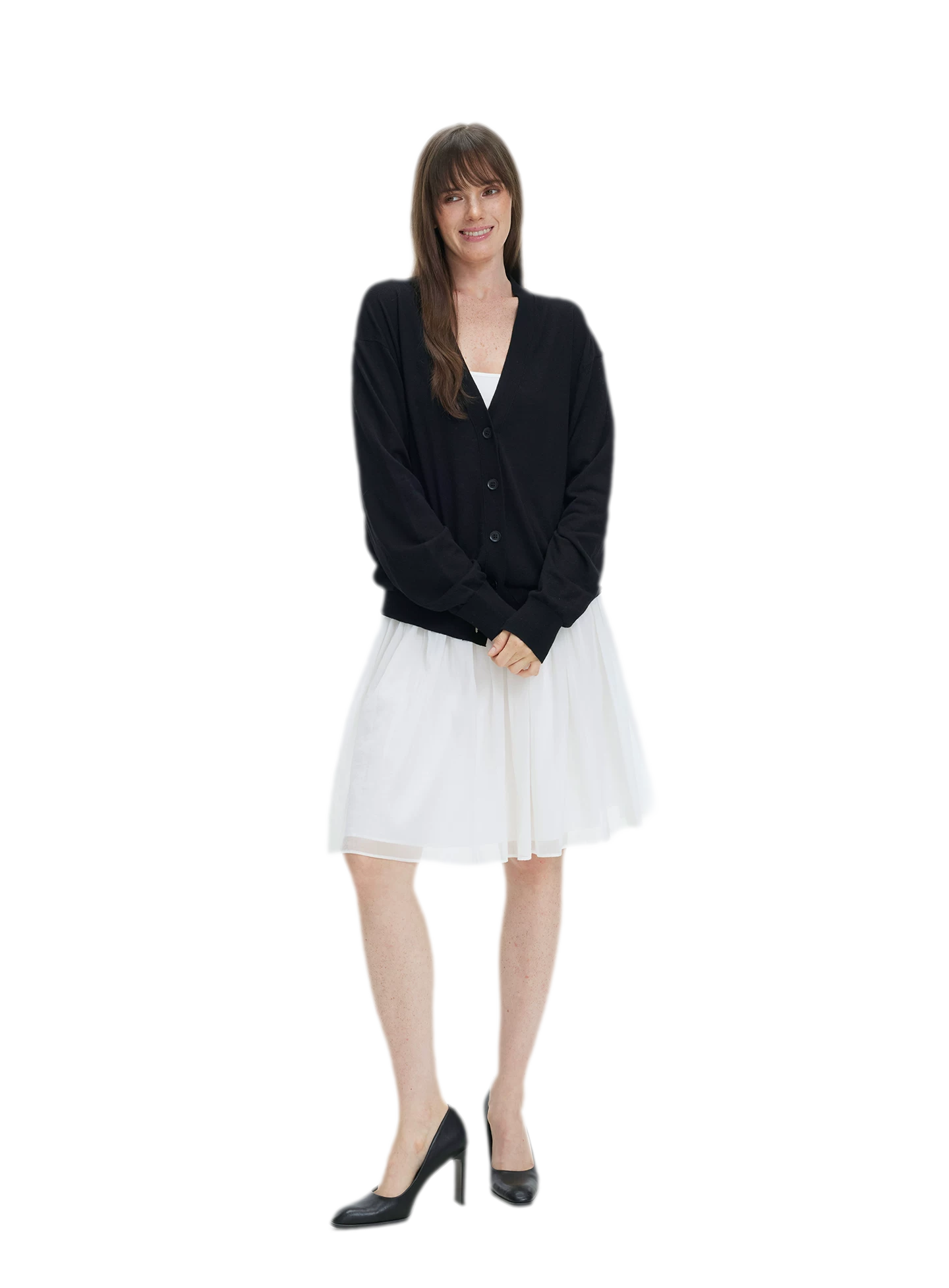Pleated Chiffon Midi Skirt