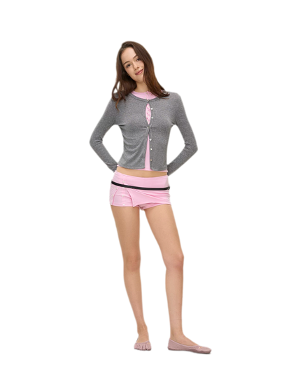 Ribbed Button Trim Set