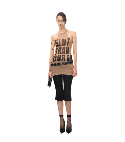 Letter Print Knit Dress