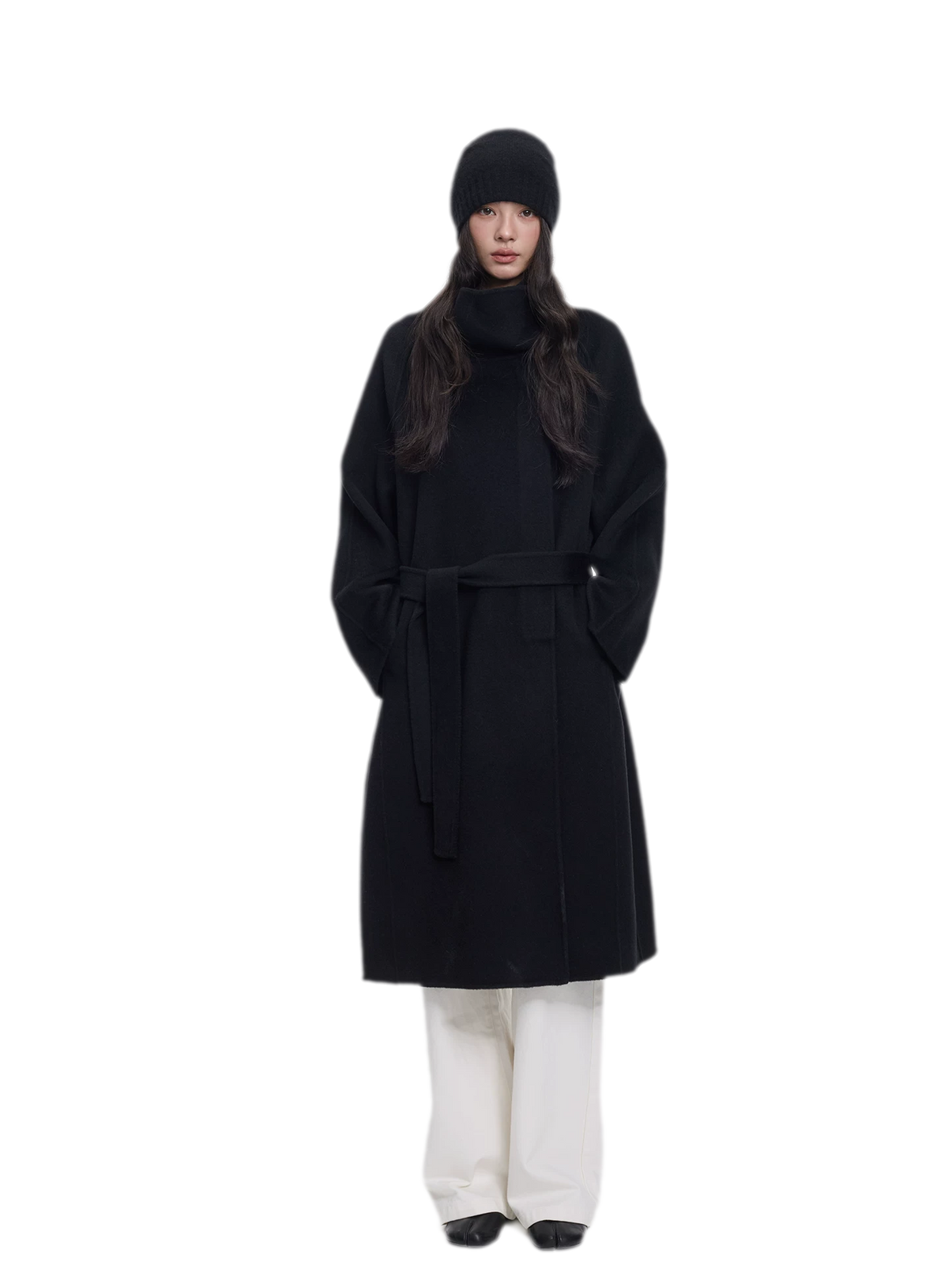 Double-Faced Wool Belted Coat