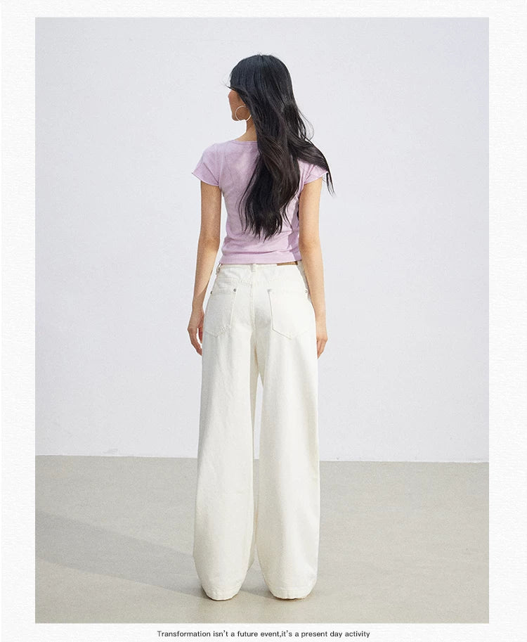 Candy Color U-Neck Short Sleeve T-Shirt
