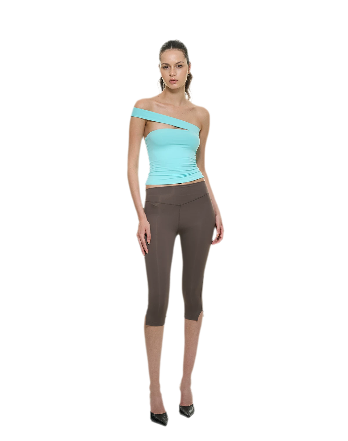 Bare-Feel Slit Capri Pants