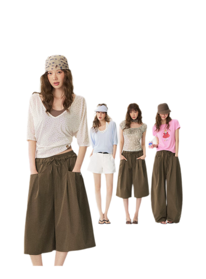 Polka Dot Ruched T-Shirt